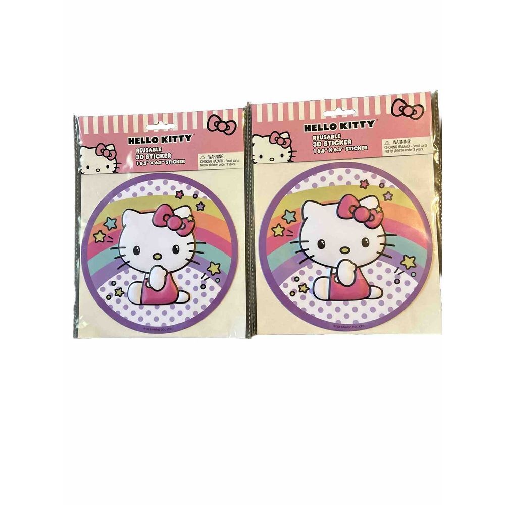 Hello Kitty by Sanrio Reusable 3D Stickers (lot of 2)